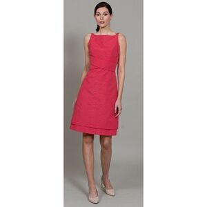 Bigio NY6Lipstick Pink Acetate Cross Bodice Dress in Coral NWT Size 8